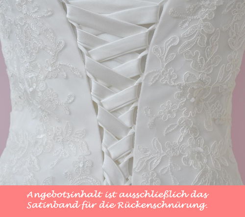Satinband Bändel für Rückenschnürung Brautkleidschnürung ivory 275 cm