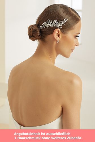 Braut Haarkamm mit Kristallen und Perlen für Brautfrisur